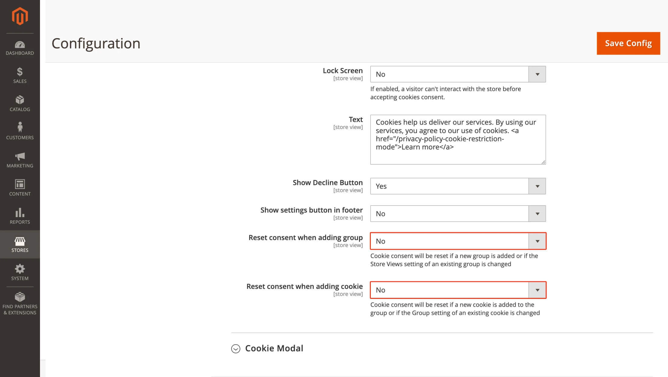 Reset cookie consent status