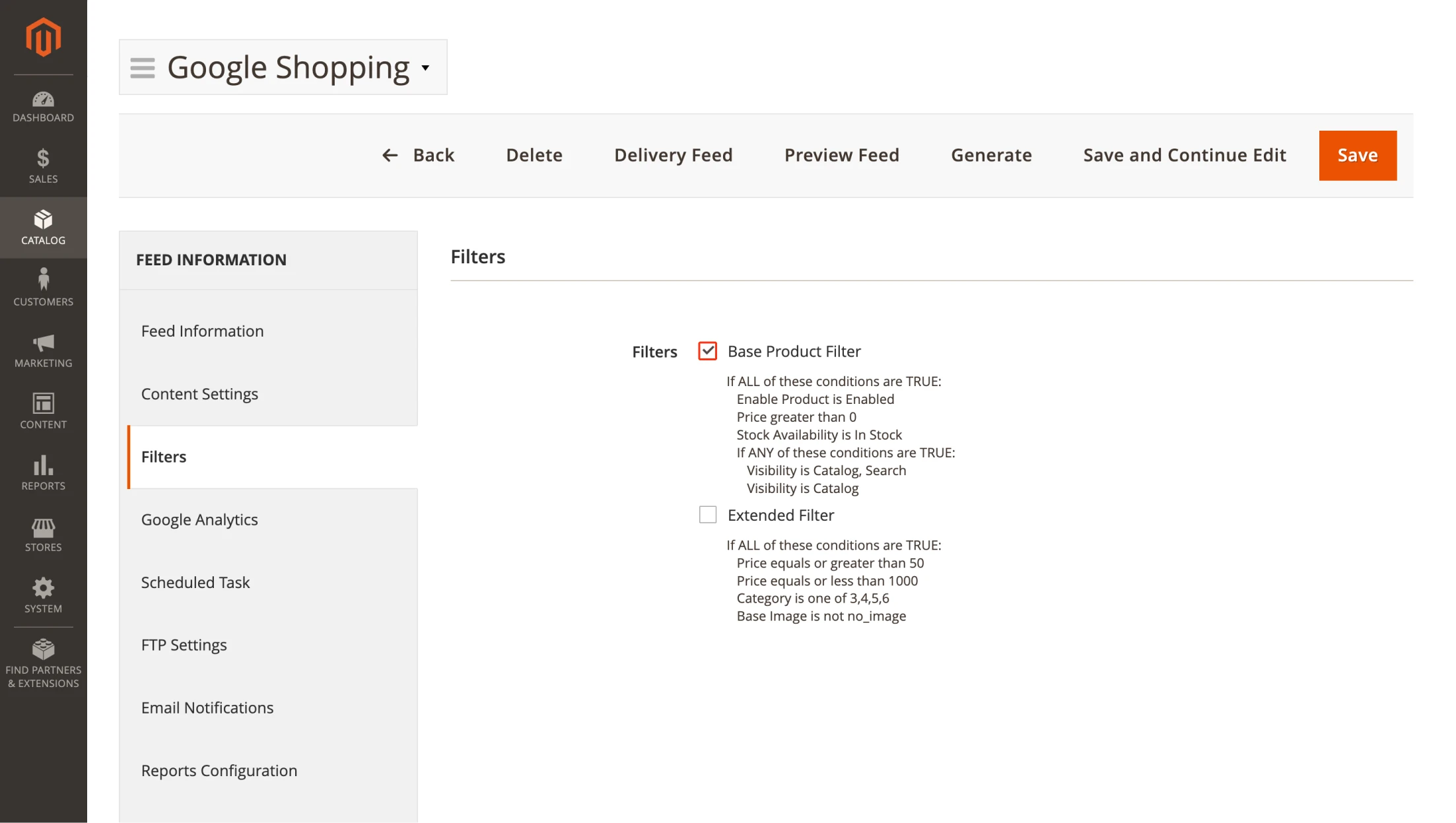 Example for Feed Filter