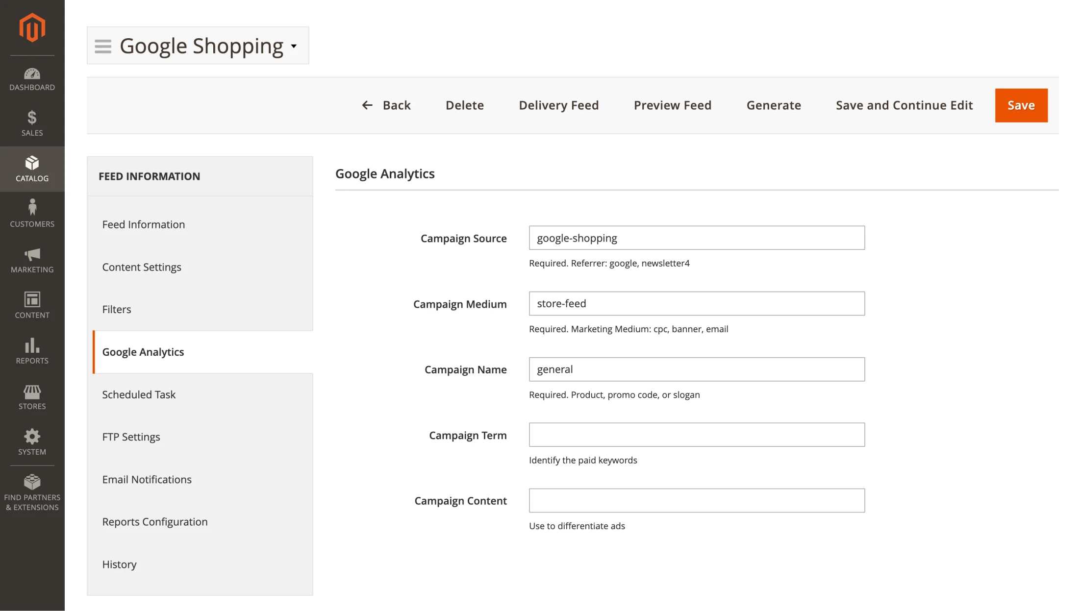 Google Analytics for Feed File