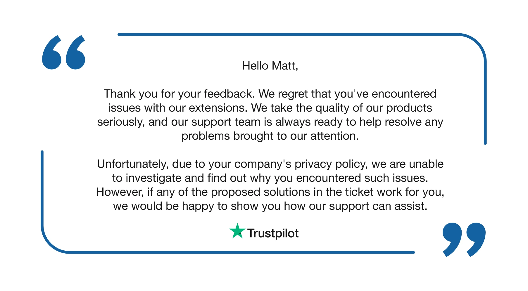 Review on Trustpilot service