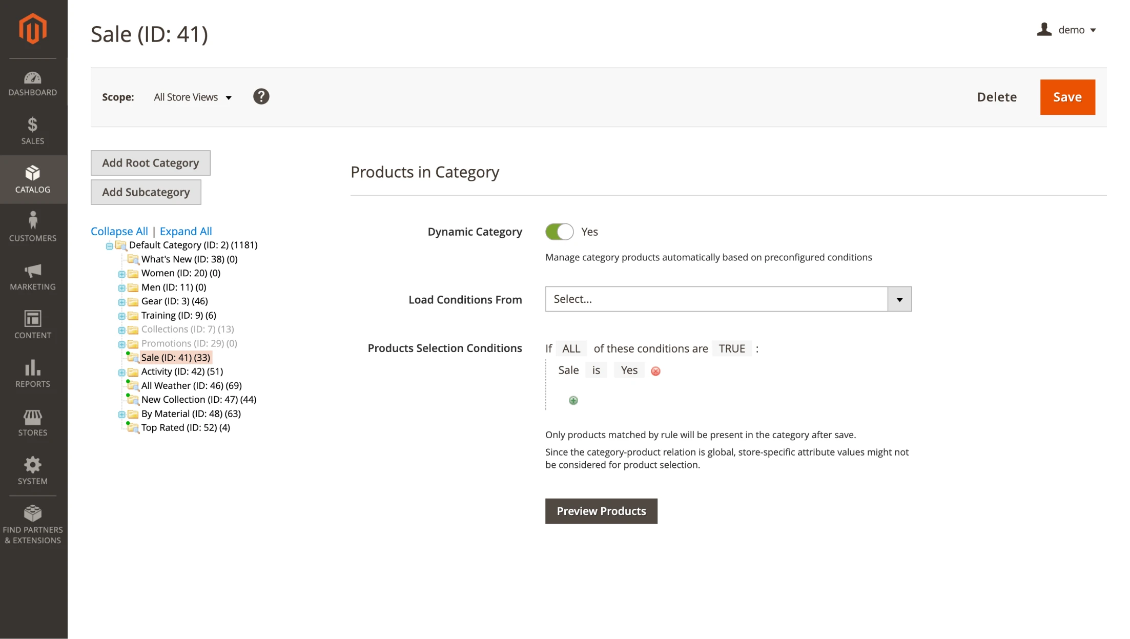 Mirasvit dynamic categories