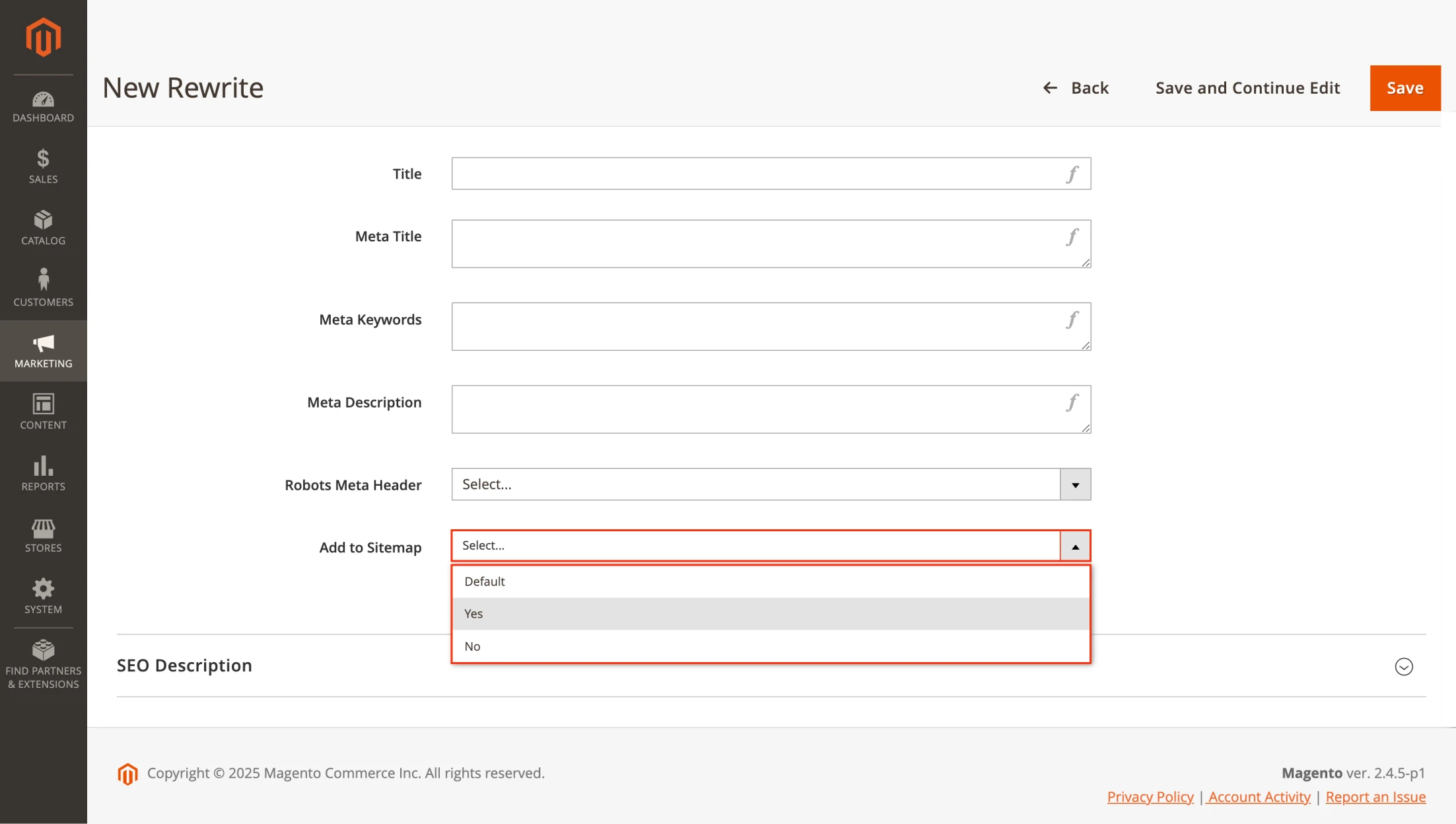 Customizable sitemap inclusion for SEO Rewrites