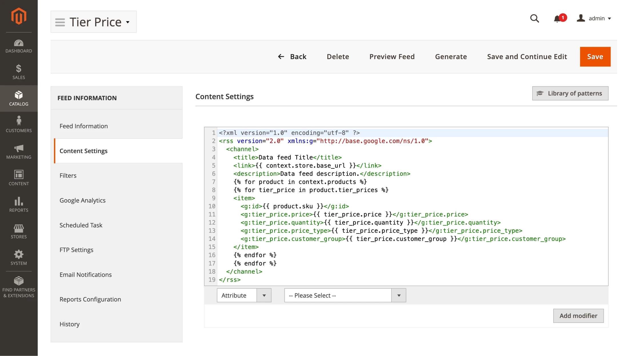 Loop through tier prices in XML feeds