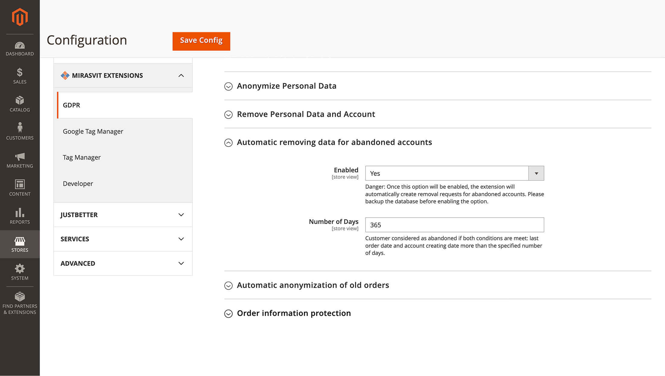 Example of automating removing data for abandoned accounts