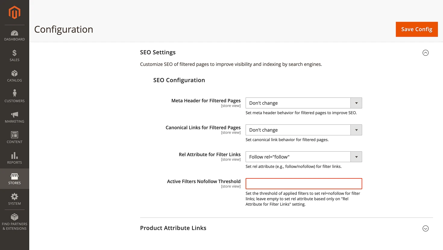 Control indexing for filtered pages with rel=nofollow