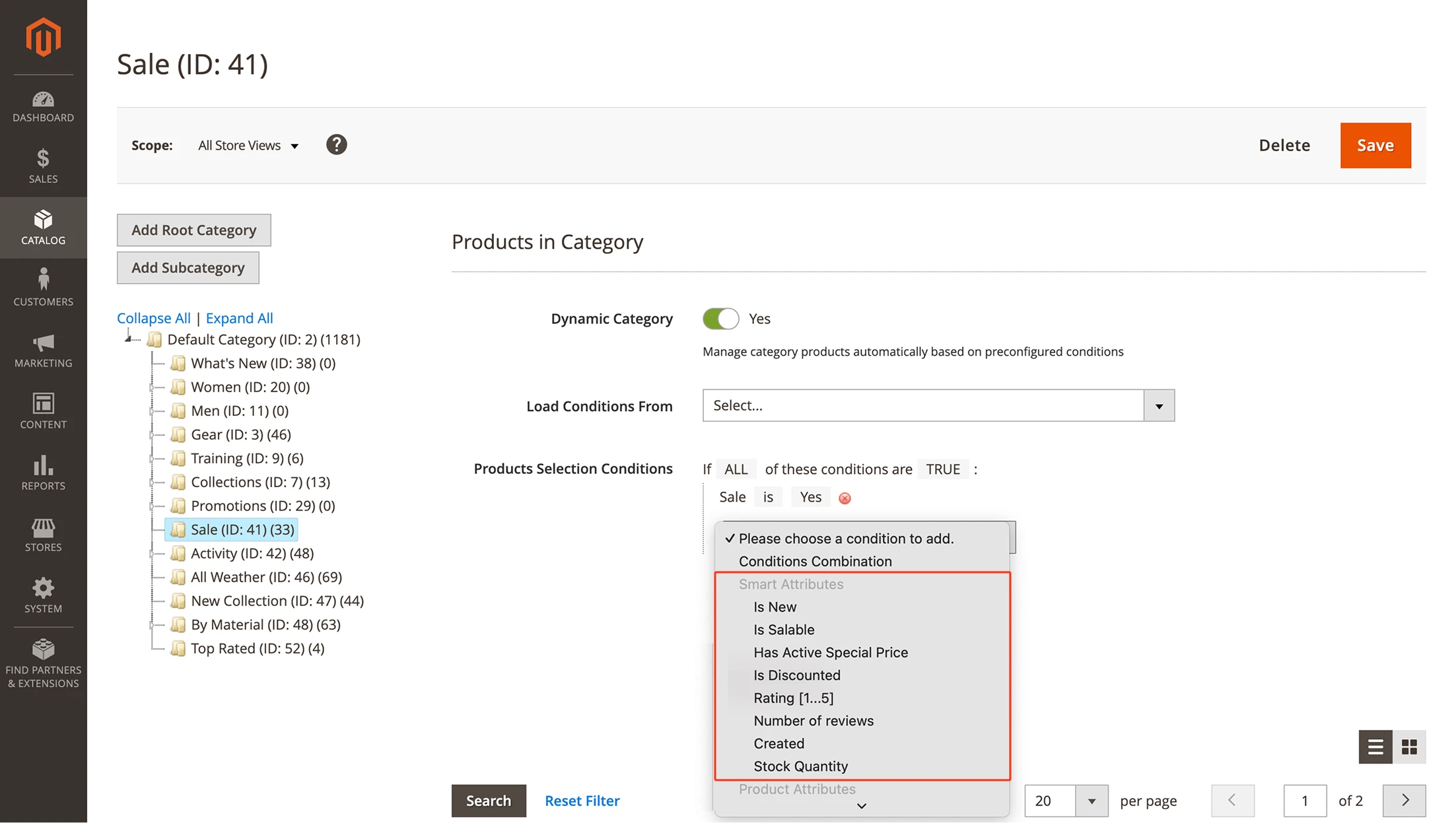 Smart attributes now prioritized in conditions list