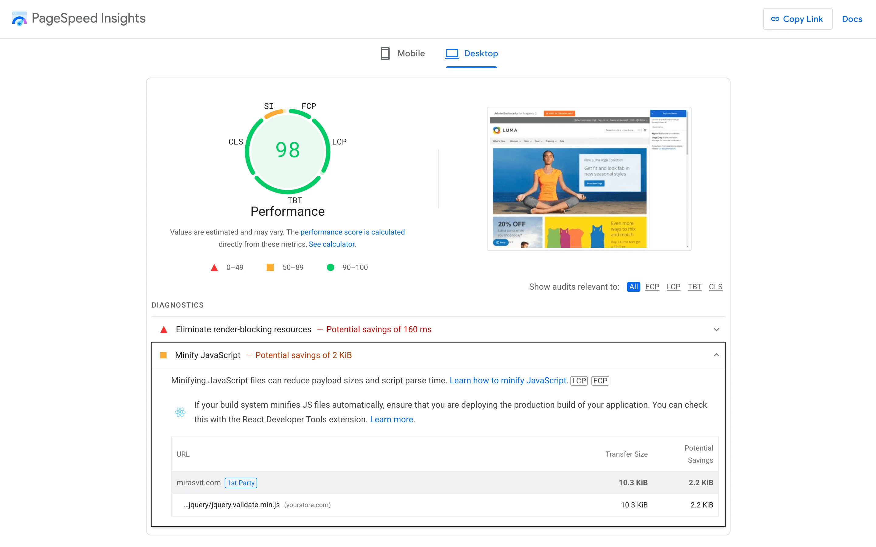 Check current performance