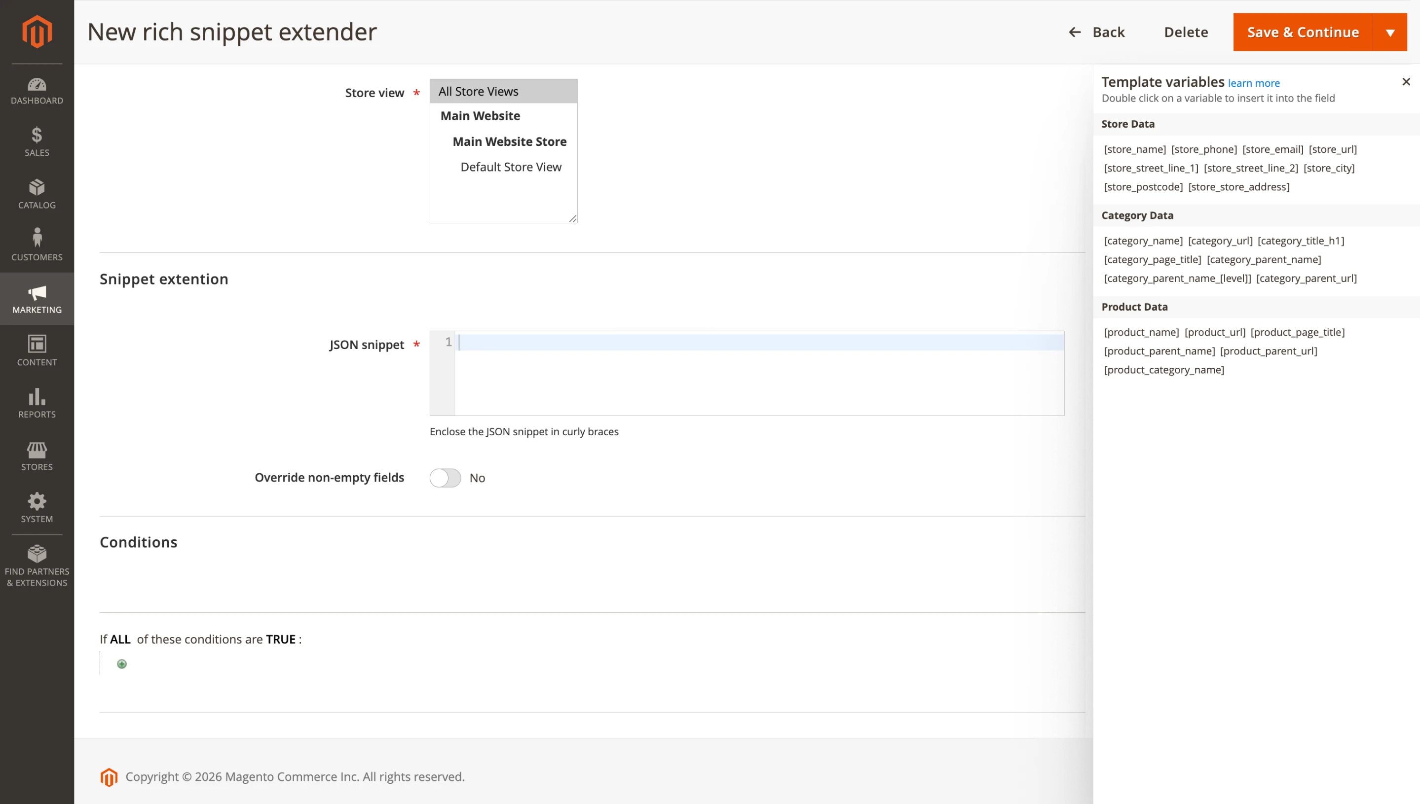 Template variable support for Rich Snippet Extenders