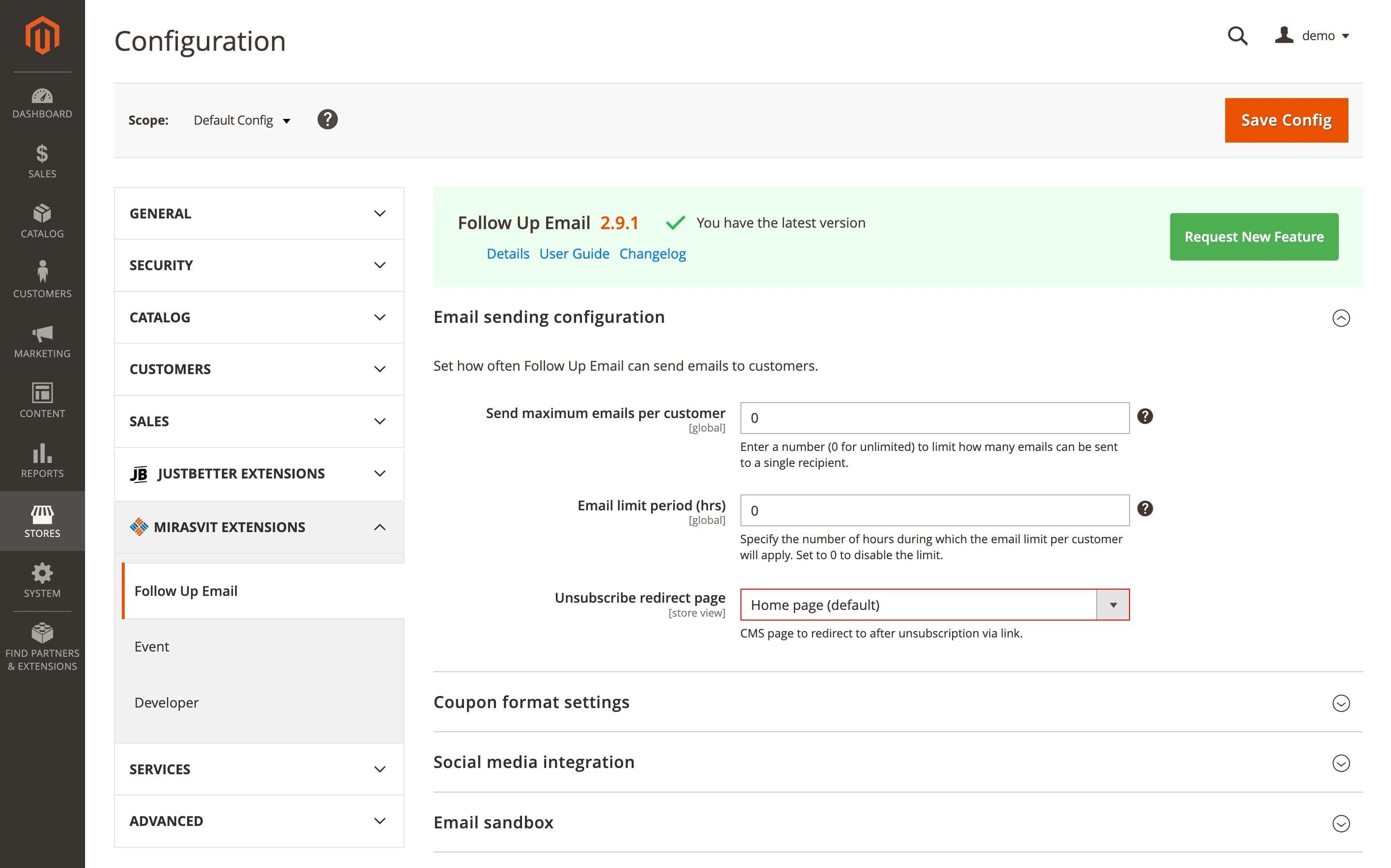 Custom CMS redirect after email unsubscription