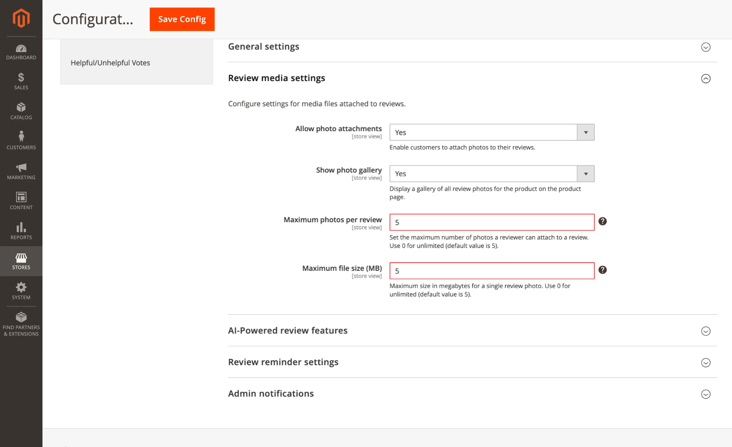 Photo upload limits and hints