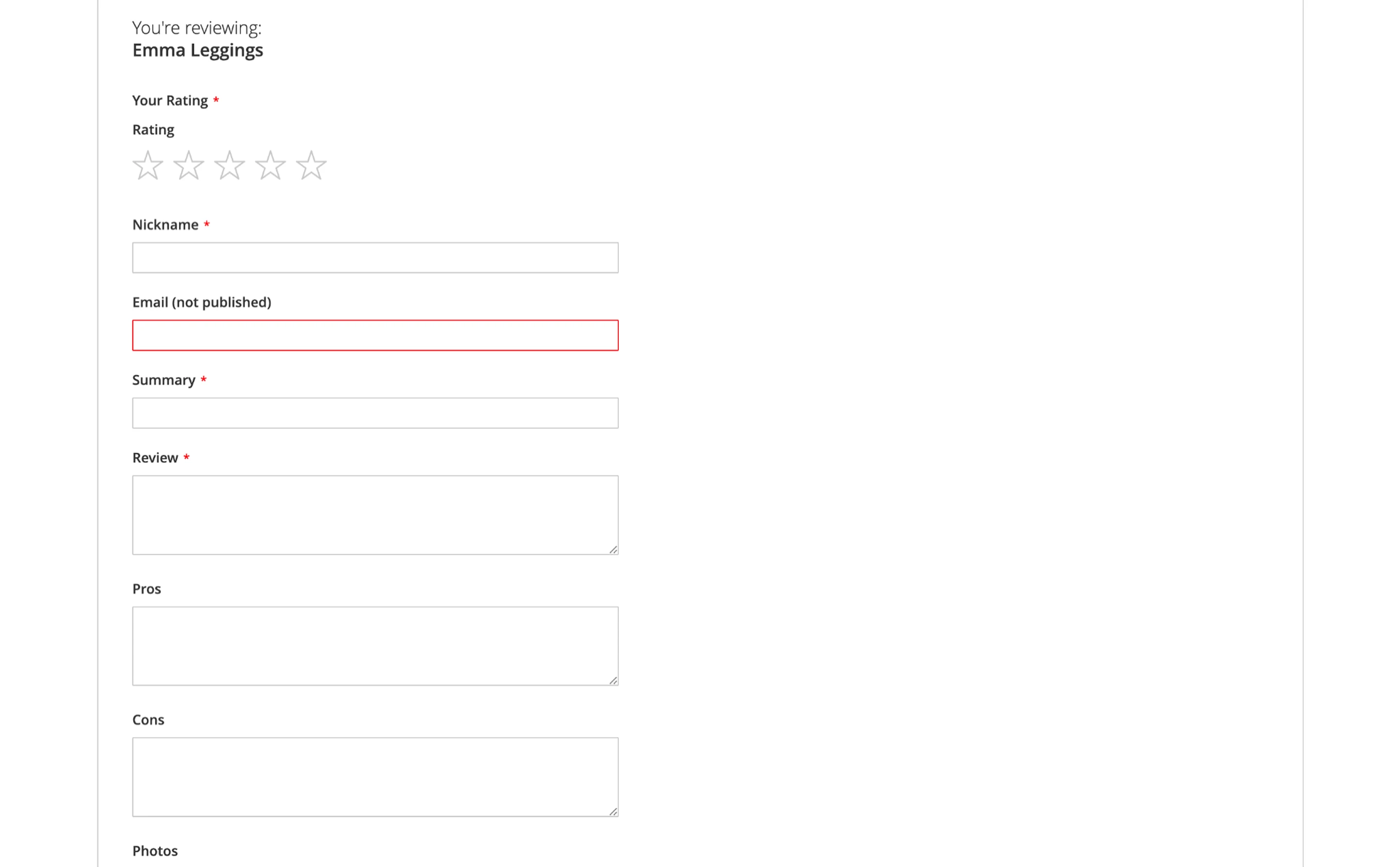 Reviewer email capture