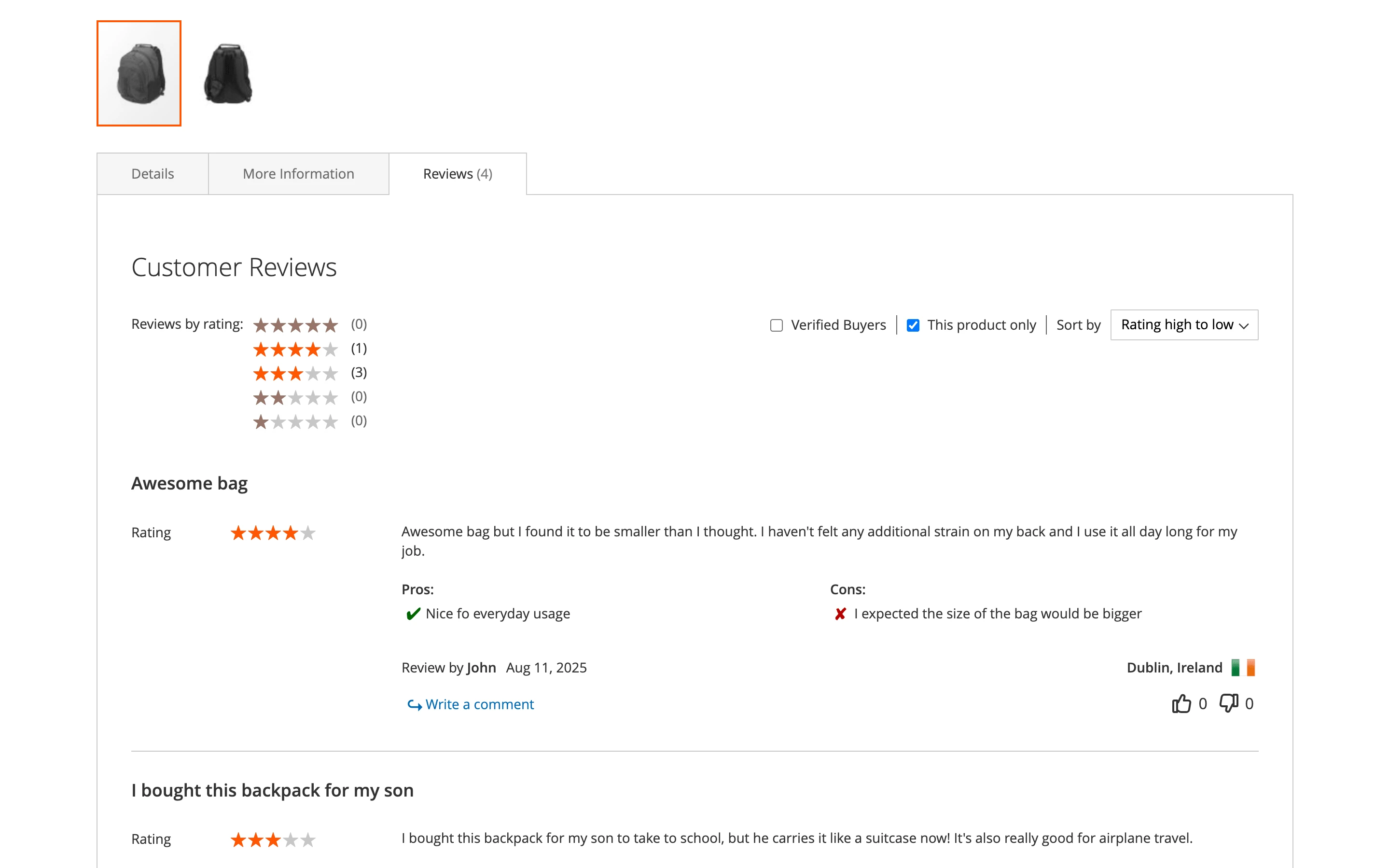 Advanced Reviews - review grouping