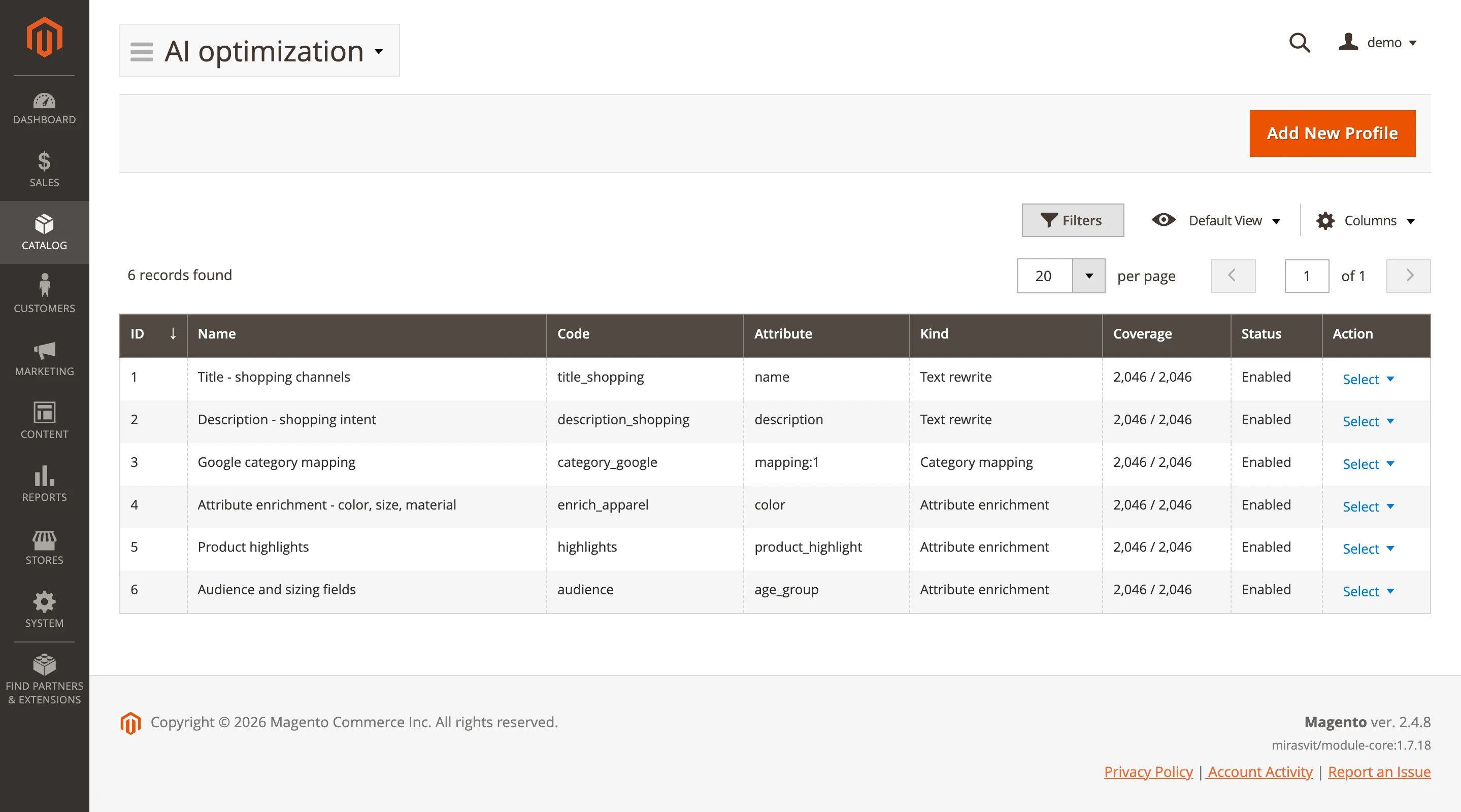 AI Configuration List