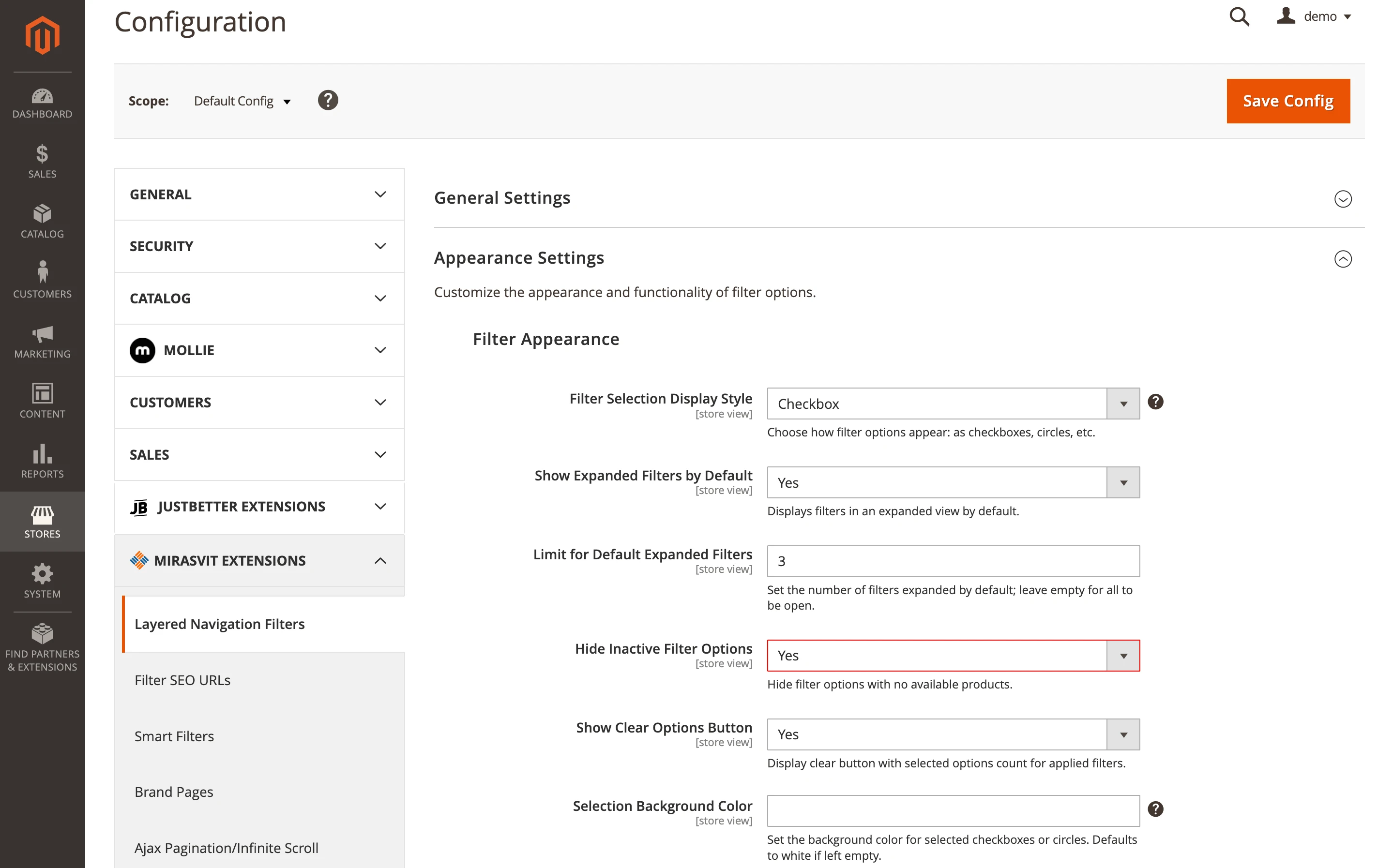 Hide Inactive Filter Options