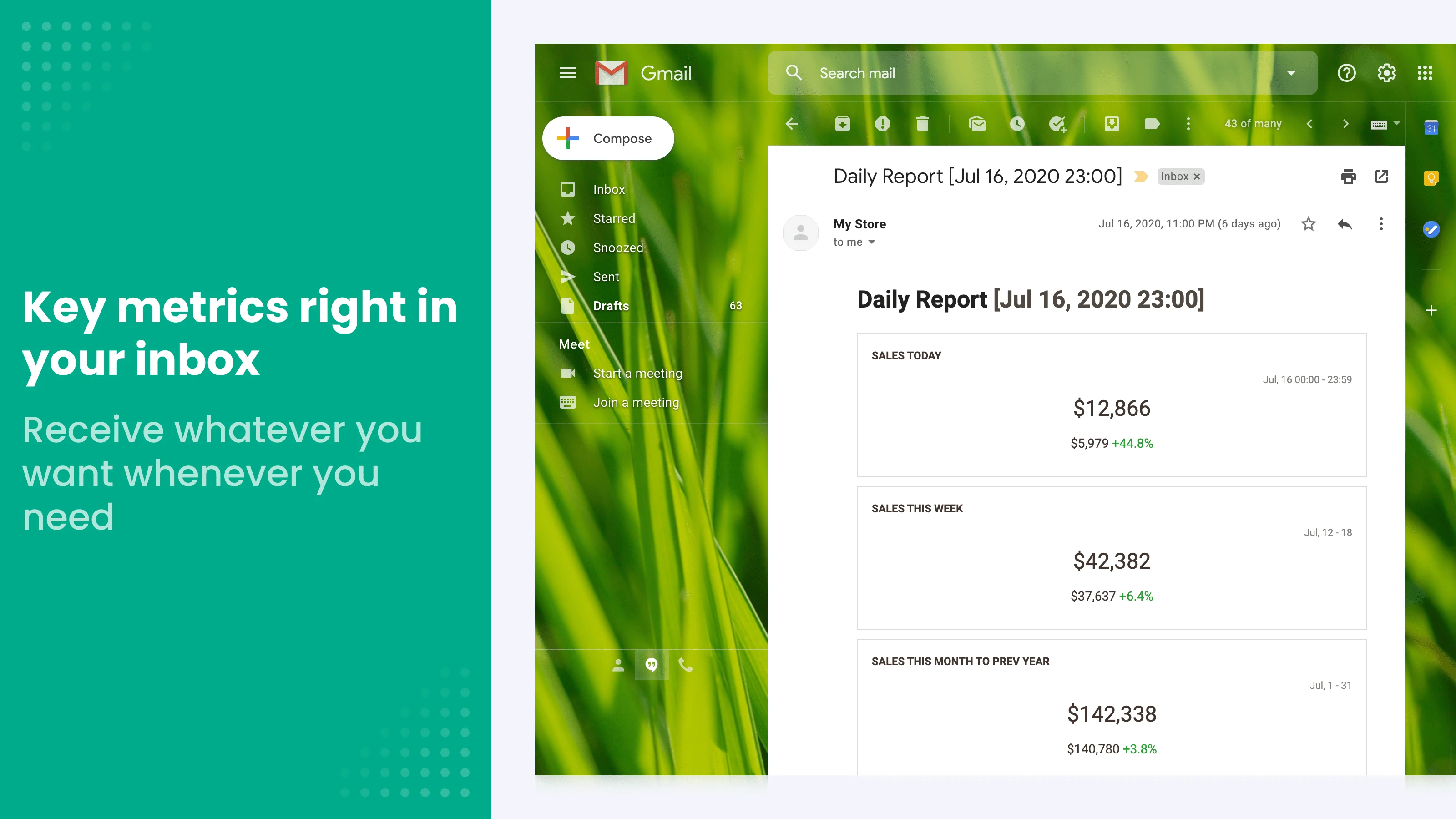 email notifications advanced reports
