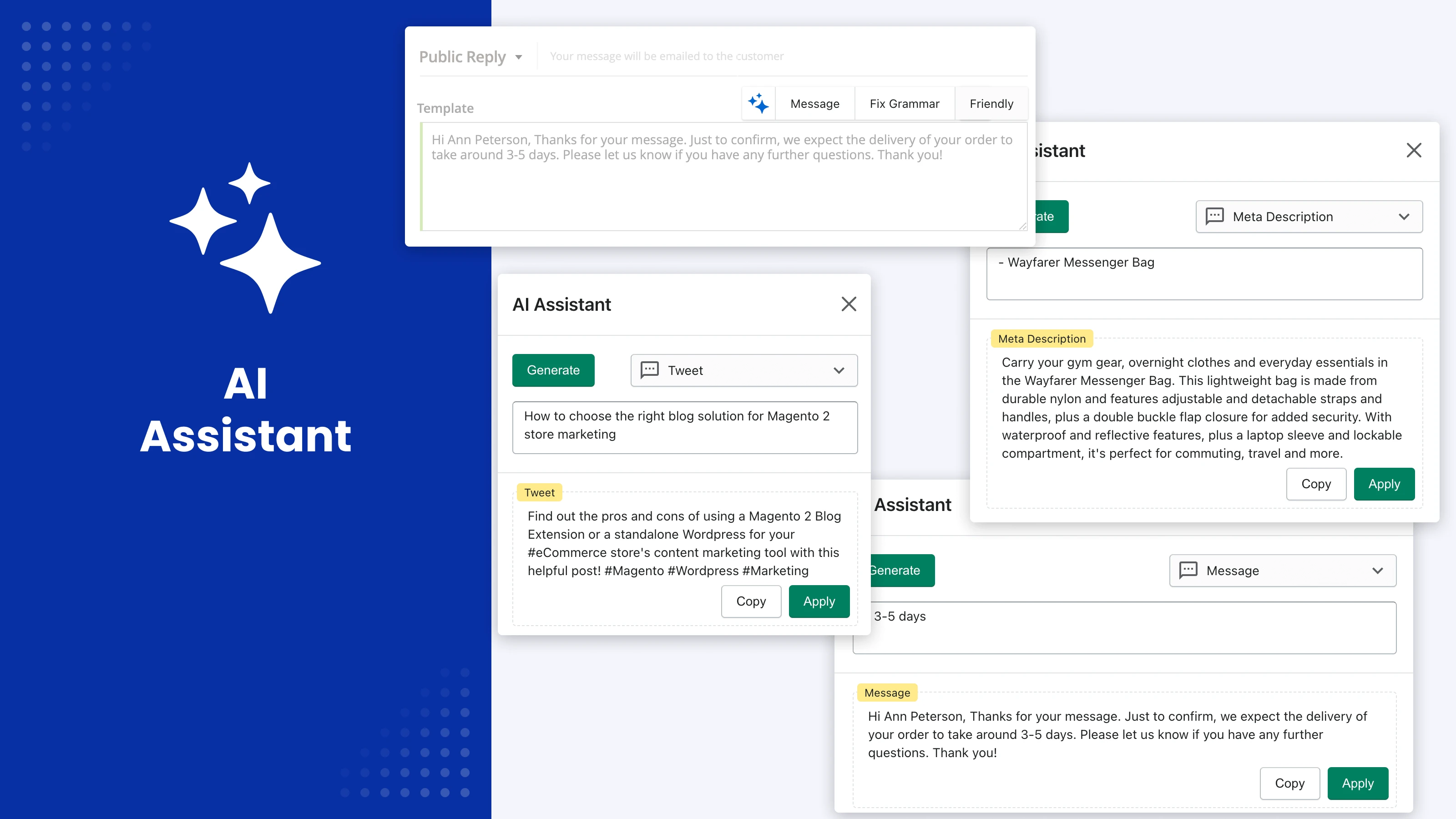 AI Assistant content generation in the Magento admin