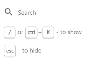 admin search panel keyboard shortcut
