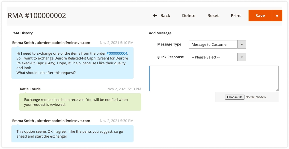 magento 2 RMA