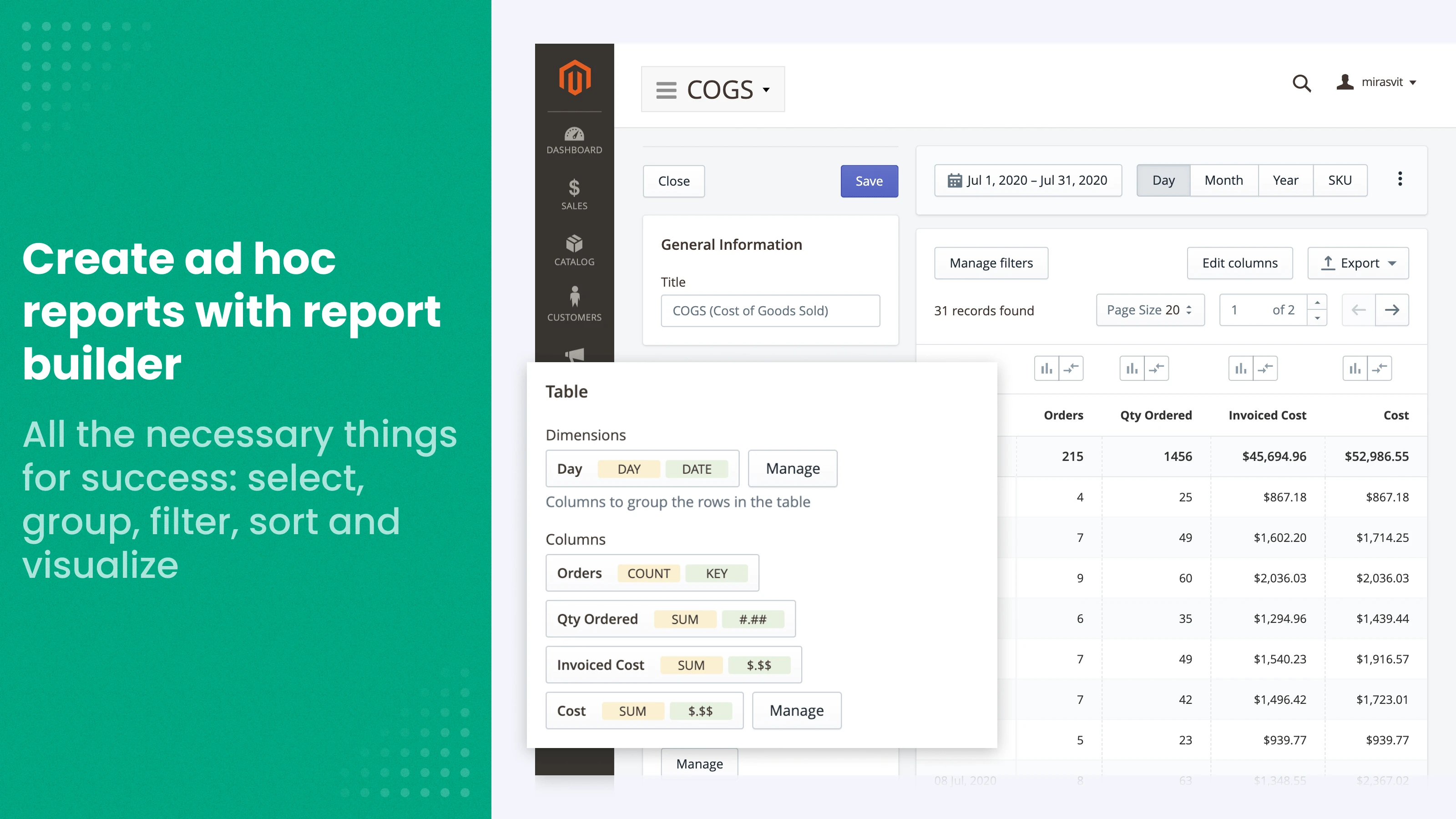 report builder advanced reports