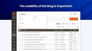 Post grid with SEO score for every article