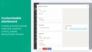 editable metrics dashboard advanced reports
