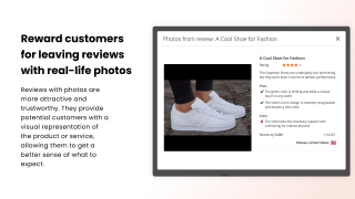 Customer photos open together with the review they came from