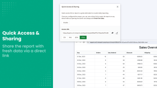 sharing advanced reports