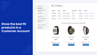 Recommendations in the customer account