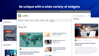 Blog front page built from widgets