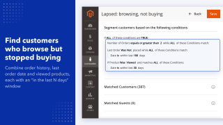 Conditions on order history and viewed products
