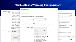 Cache warming rules configuration