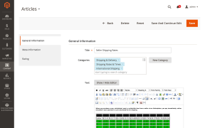 Article edit form in the admin