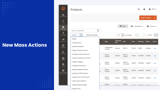 Bulk action buttons added to the Magento 2 product grid