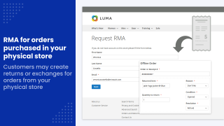 RMA for orders purchased in your physical store