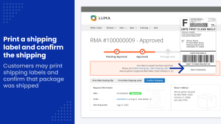 Print a shipping label and confirm the shipping