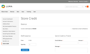 Buy credit and send credit to another customer