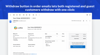 Withdraw from Contract button in the order confirmation email