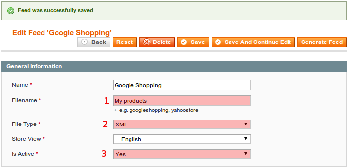 magento data feed