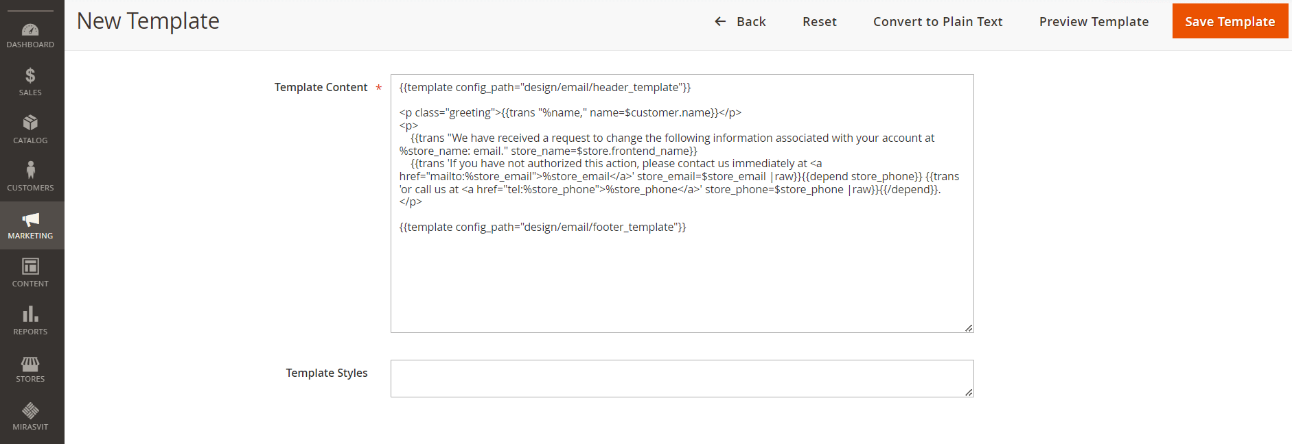 Magento2 customize email