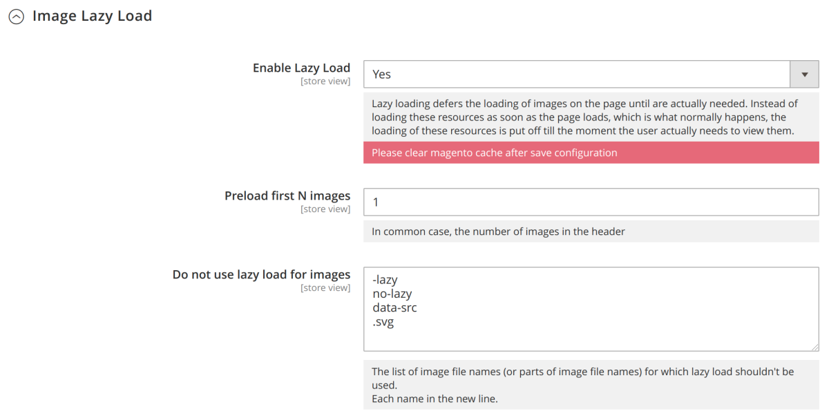 Enable Lazy Load