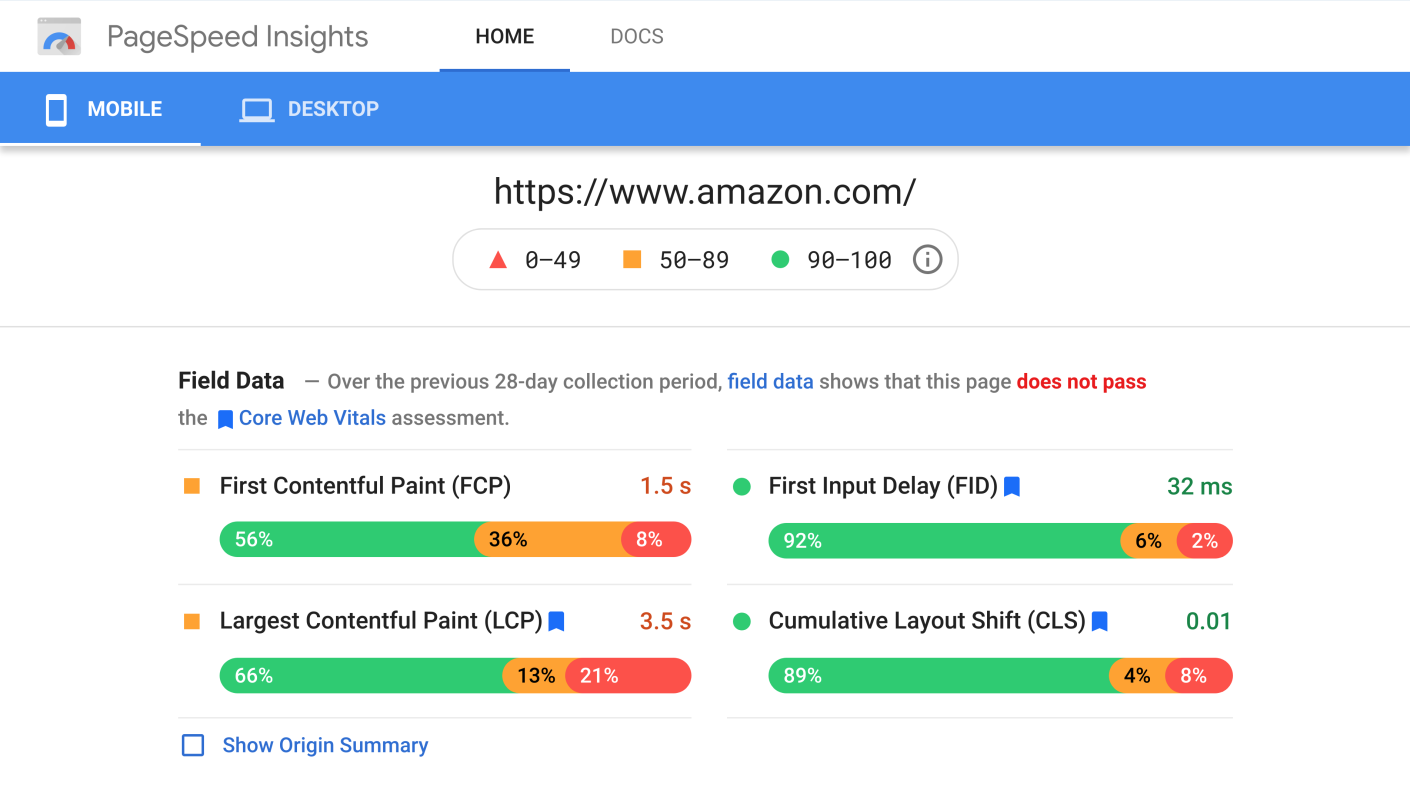 amazon-core-web-vitals-fail-mobile
