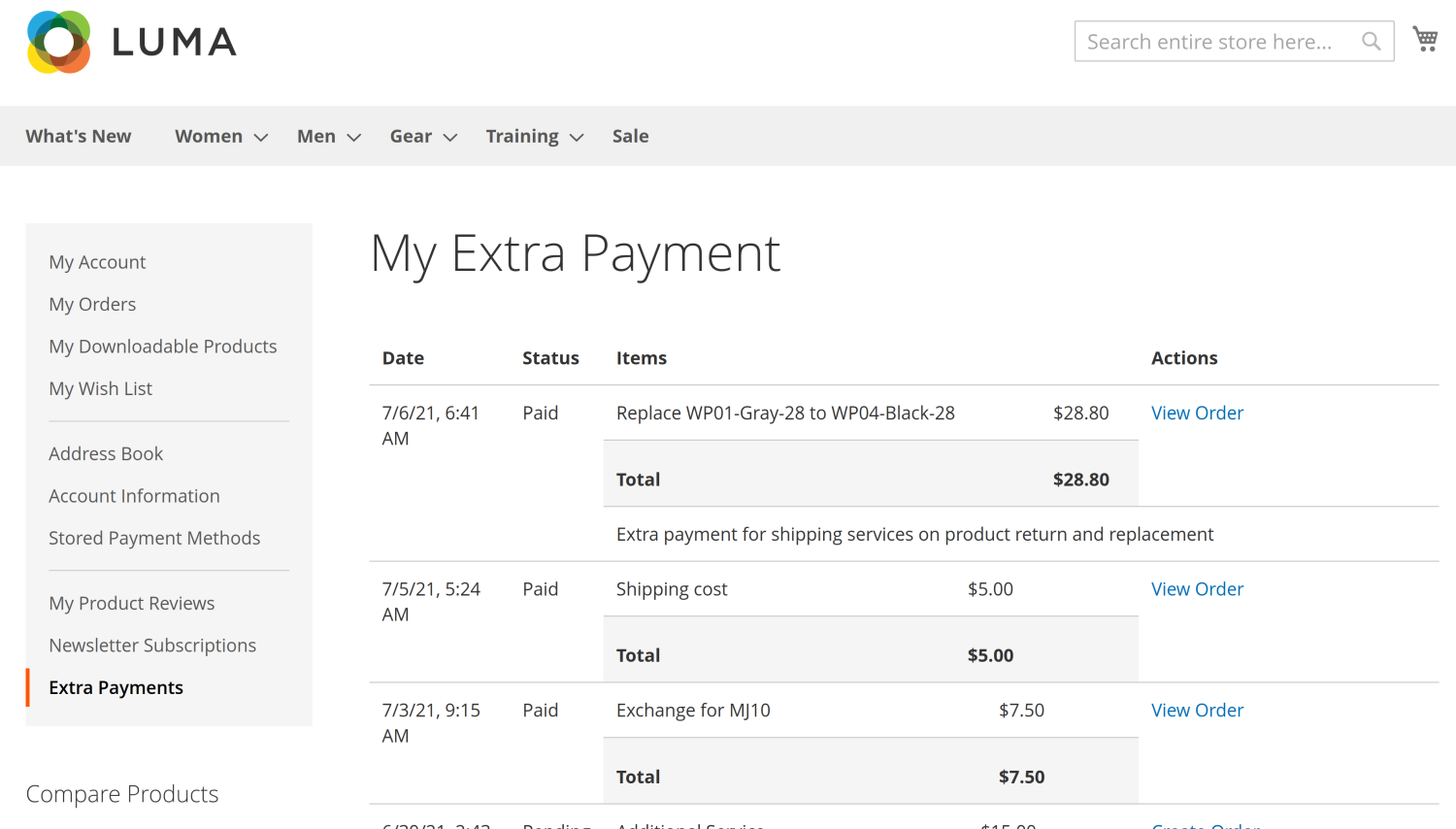 extra payments