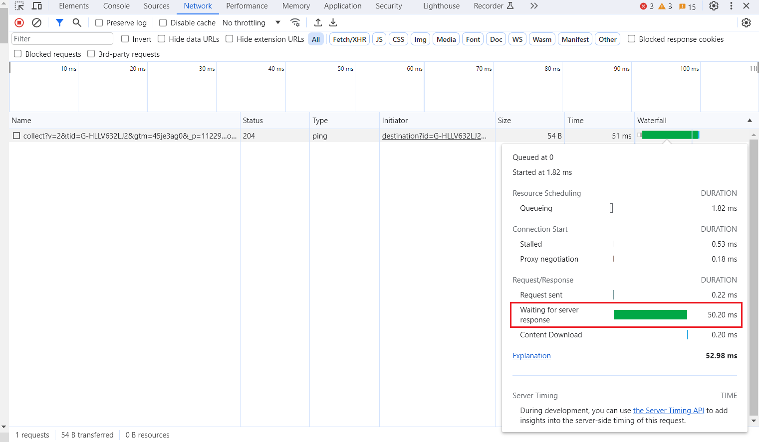 Browser developer tools showing Magento page generation time