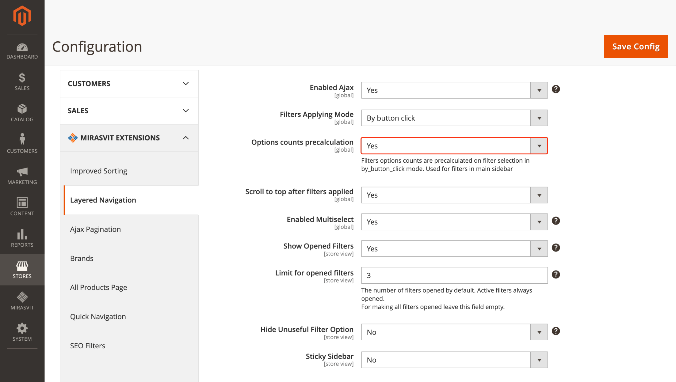 Ability to Precalculate Filter Option Counts in By Button Click Mode