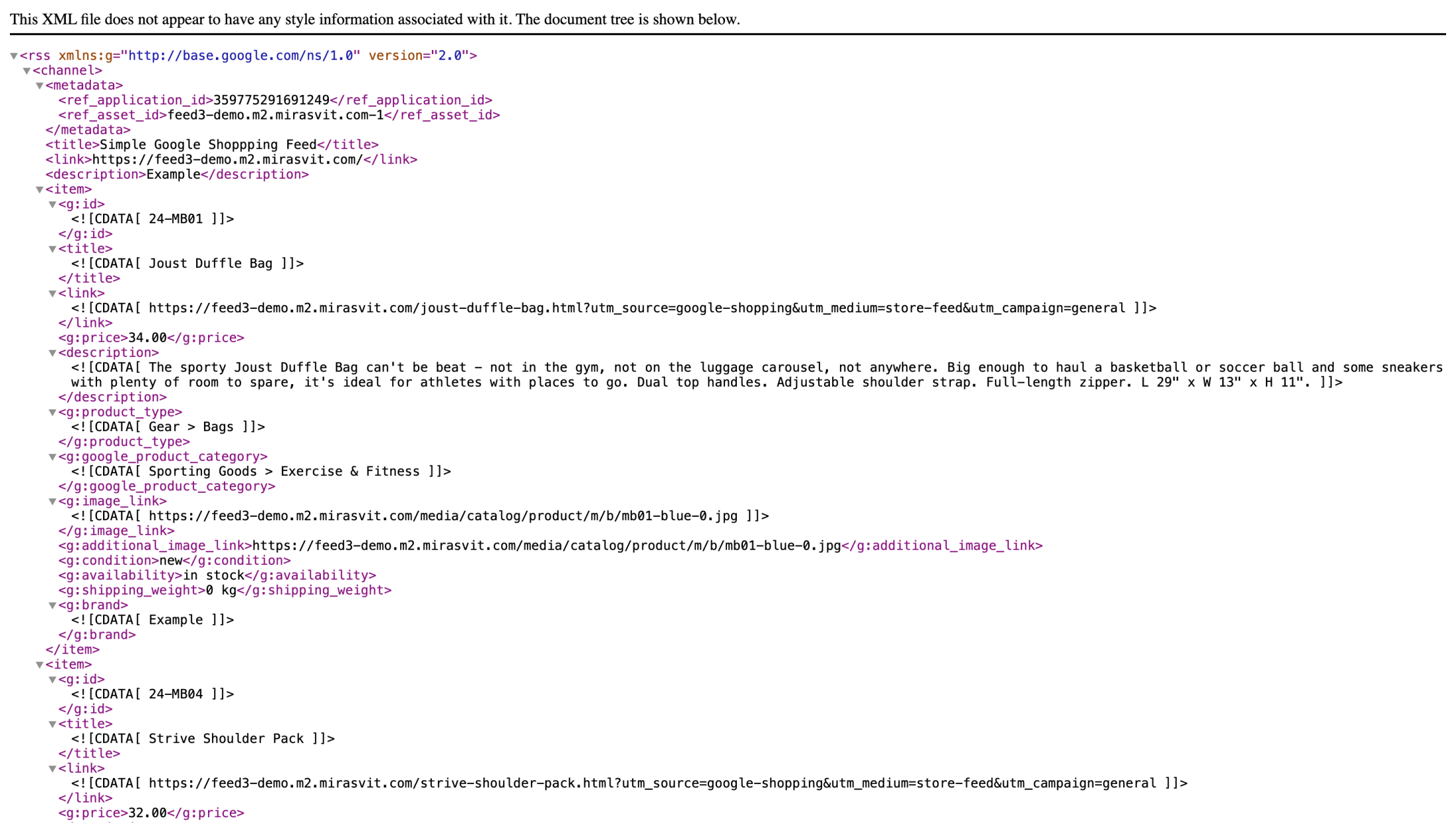 Example for XML File