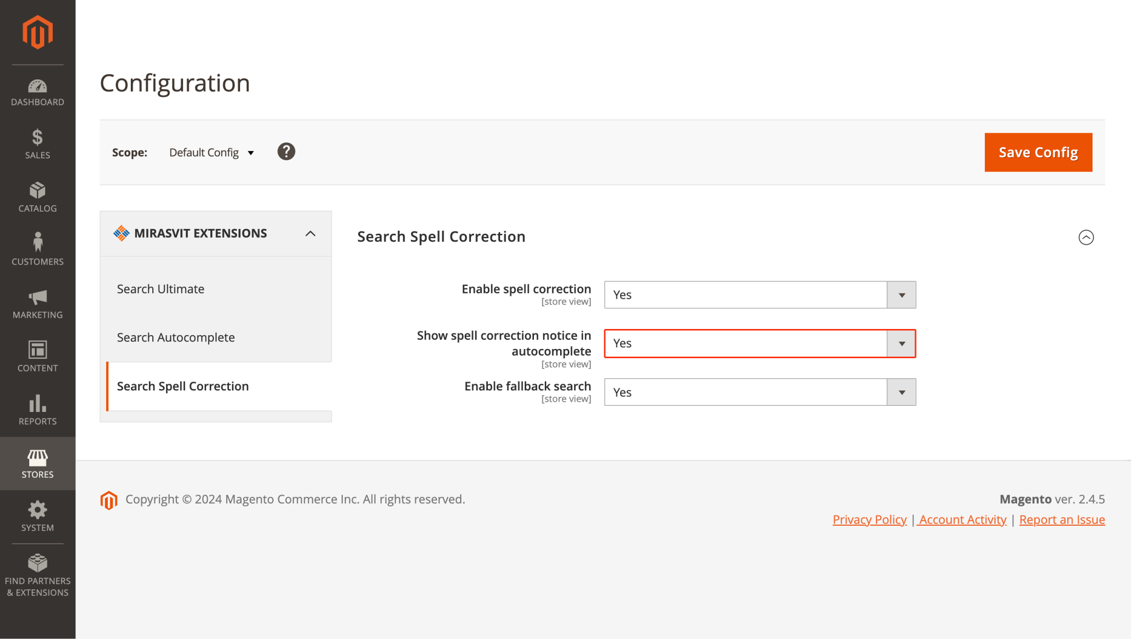 Show spell correction notice in autocomplete