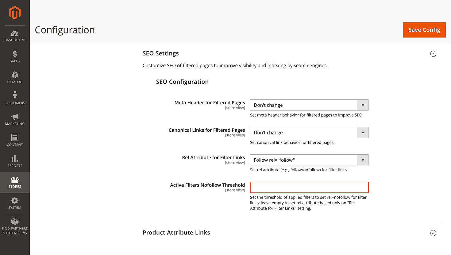 Control indexing for filtered pages with rel=nofollow