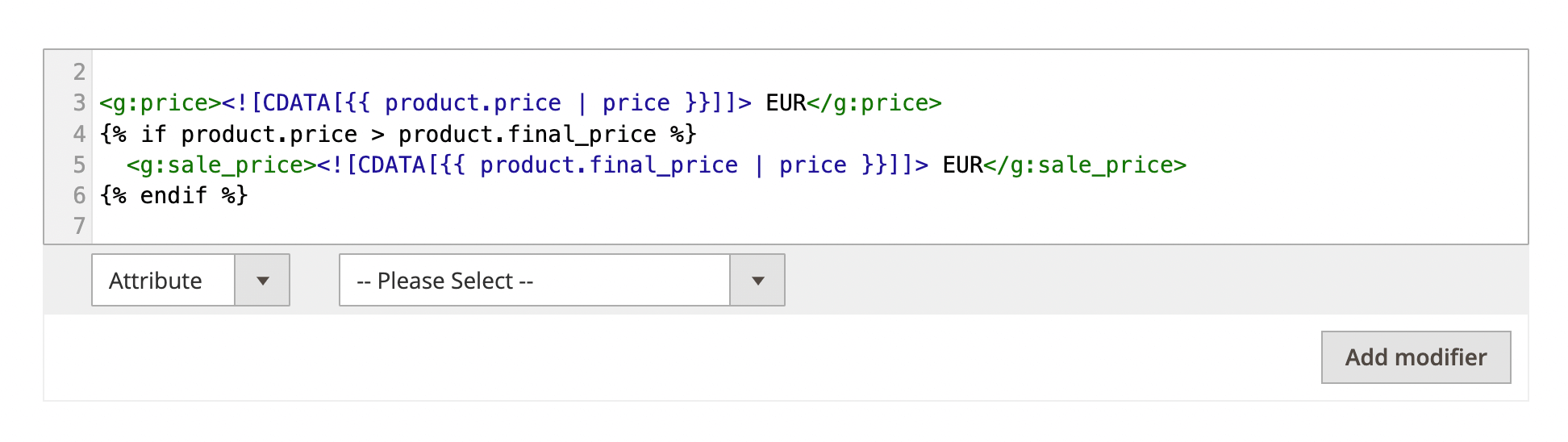 Conditional for product final price