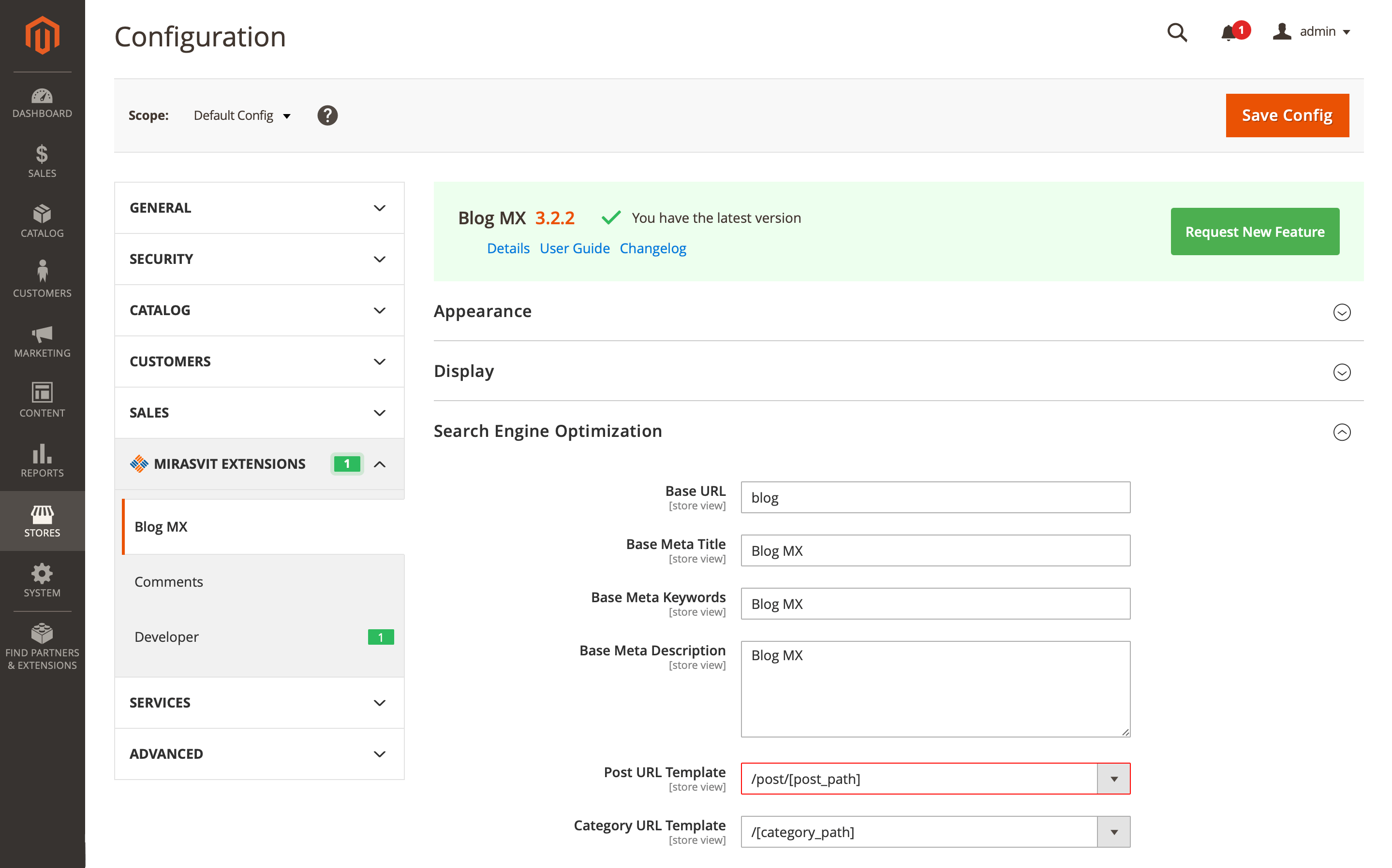 Custom blog URLs in Blog MX