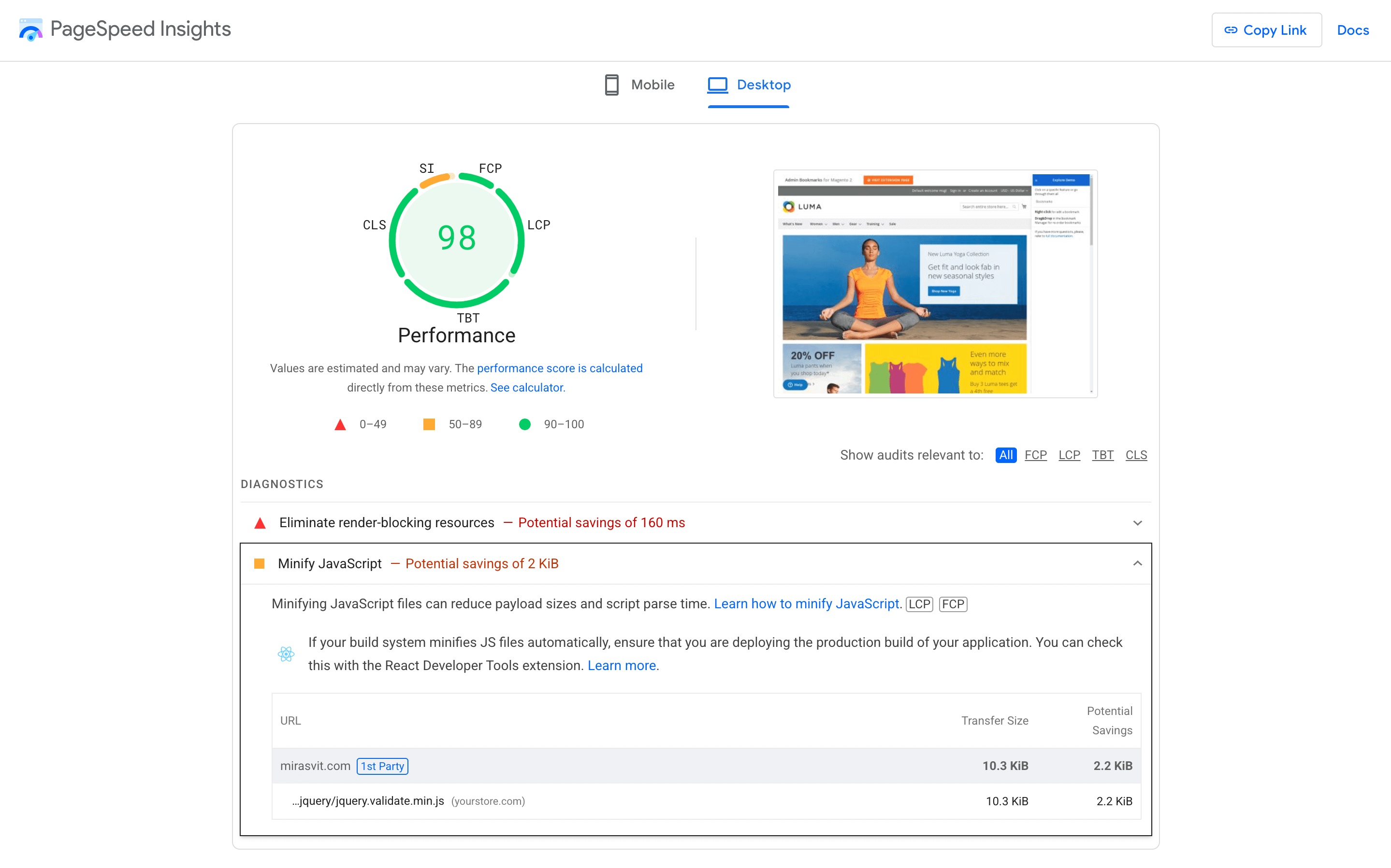 Check current performance
